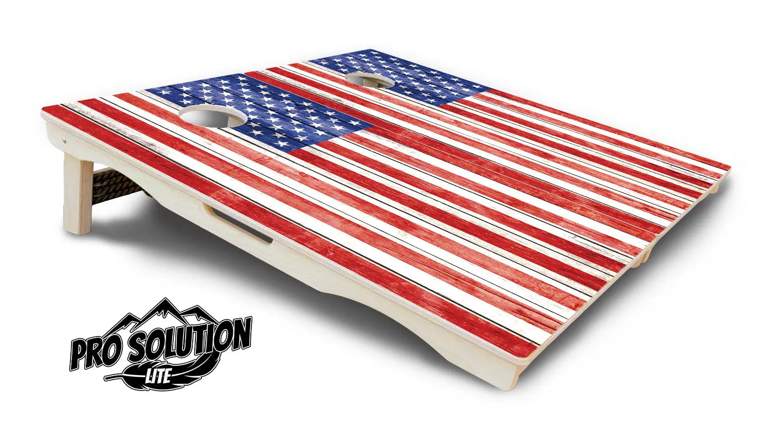 Whitewashed Flag Cornhole Boards - Pro Solution Lite Series by Cornhole Solutions, custom cornhole board detail photo 5