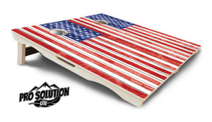 Whitewashed Flag Cornhole Boards - Pro Solution Lite Series by Cornhole Solutions, custom cornhole board detail photo 5