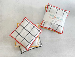 Windowpane Linen Lavender Sachets by Dot and Army, laundry main product photo