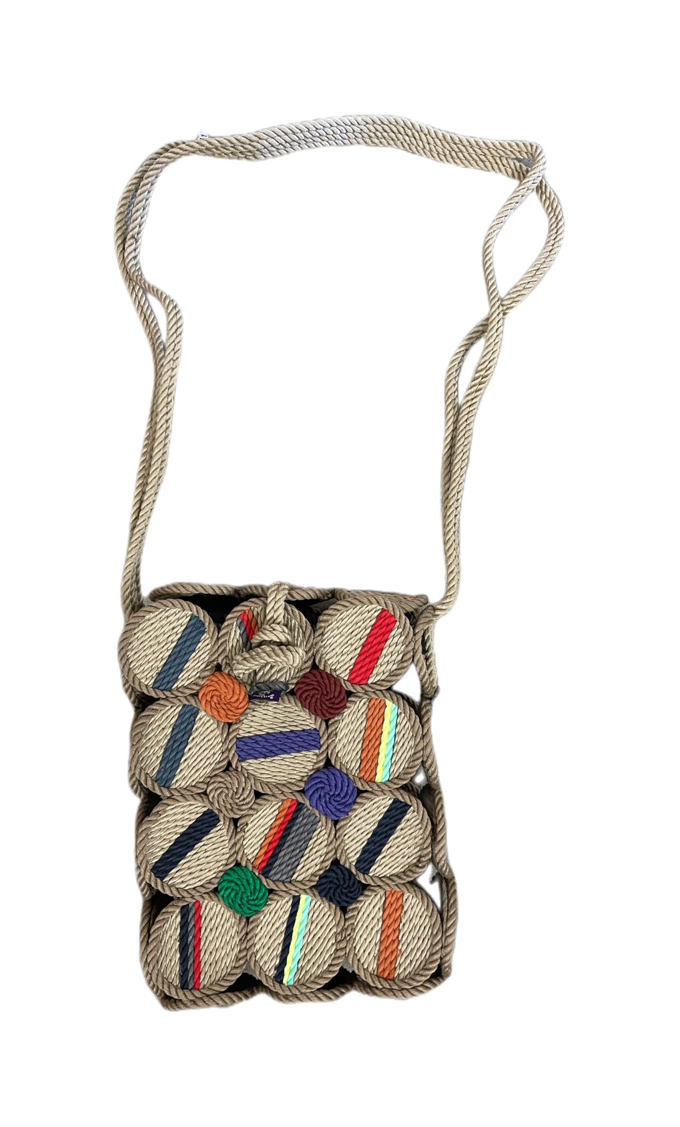 Wine & Glass Rope Bag handwoven rope bag by Nomadic State of Mind, view 3