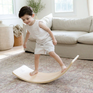 Wobble Board by Bunny Hopkins, handcrafted wooden activity toy product and lifestyle photo 4
