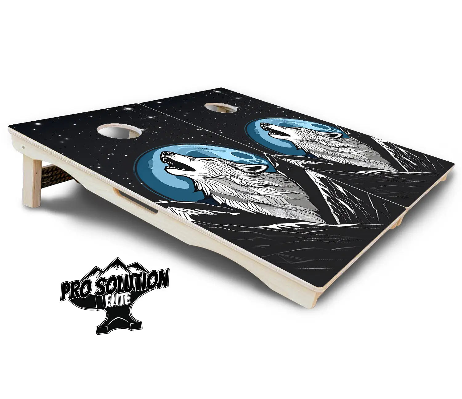 Wolf Howling Cornhole Boards - Pro Solution Elite Series by Cornhole Solutions, custom cornhole board detail photo 5