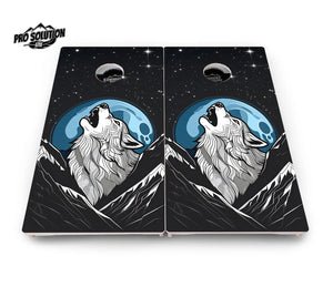 Wolf Howling Cornhole Boards - Pro Solution Lite Series by Cornhole Solutions, custom cornhole board detail photo 3
