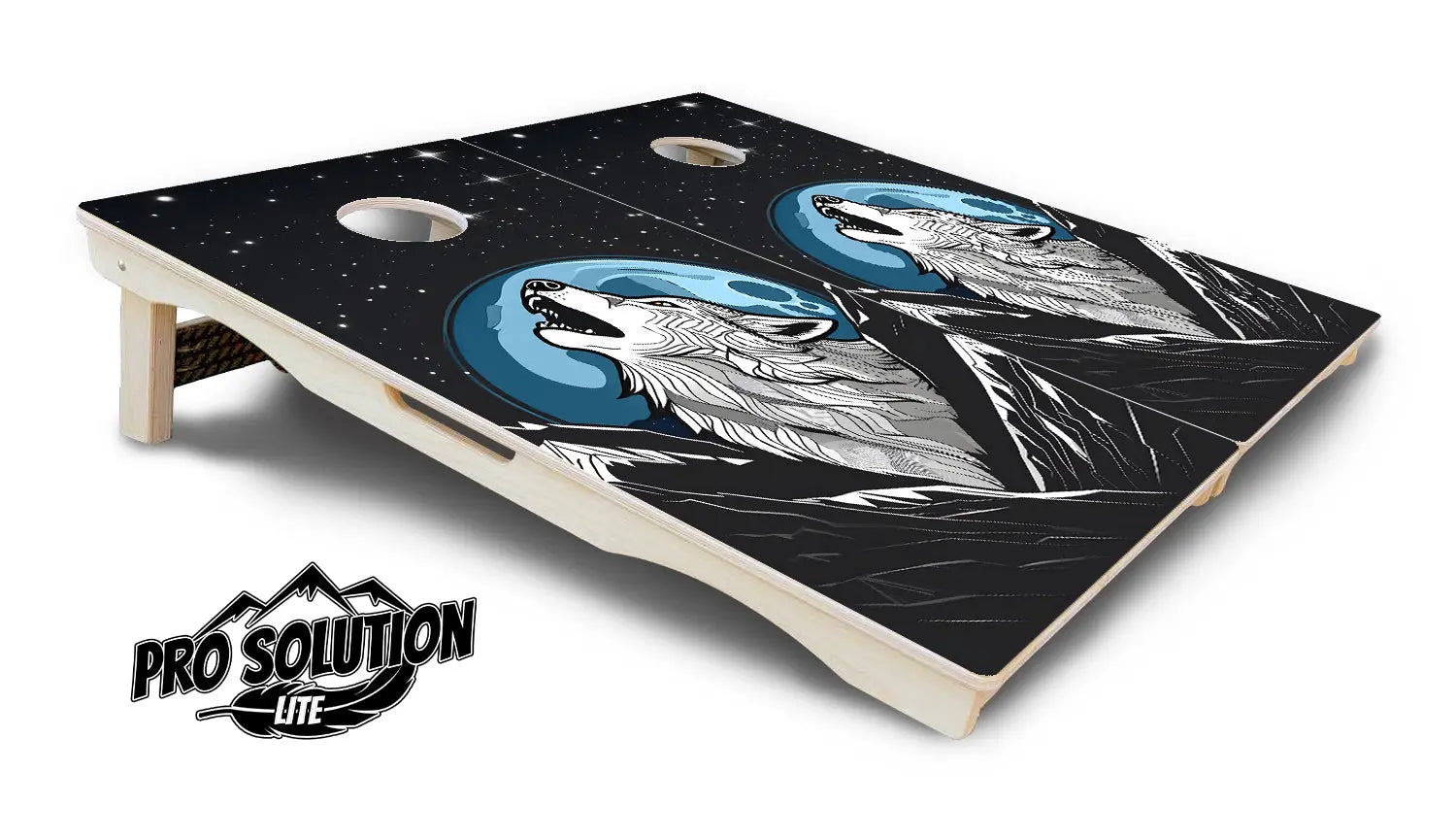 Wolf Howling Cornhole Boards - Pro Solution Lite Series by Cornhole Solutions, custom cornhole board detail photo 4