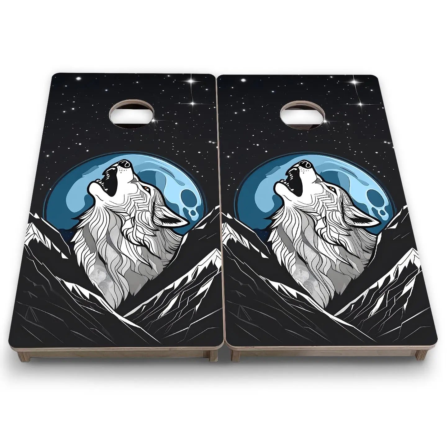 Wolf Howling - Mini or Vacation Size Cornhole Boards by Cornhole Solutions, custom cornhole board detail photo 6