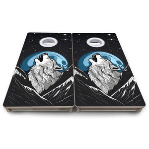 Wolf Howling - Mini or Vacation Size Cornhole Boards by Cornhole Solutions, custom cornhole board detail photo 7