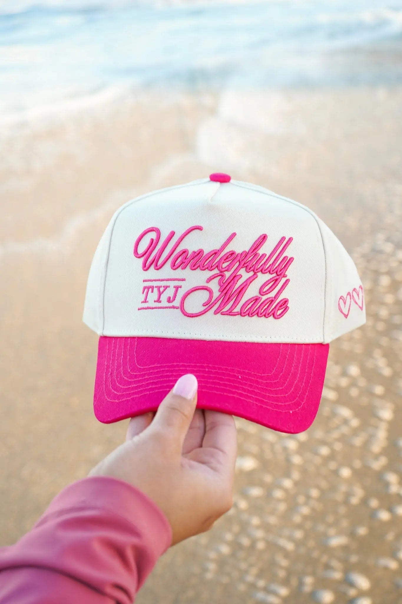 Wonderfully Made - Hot Pink Vintage Trucker Hat by KenzKustomz, Southern lifestyle apparel main product photo