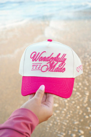 Wonderfully Made - Hot Pink Vintage Trucker Hat by KenzKustomz, Southern lifestyle apparel main product photo