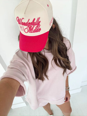 Wonderfully Made - Hot Pink Vintage Trucker Hat by KenzKustomz, Southern lifestyle apparel detail photo 16