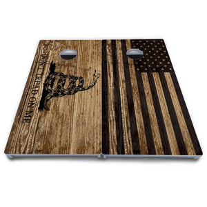 Wood DTOM & Flag Cornhole Boards - All Weather Series by Cornhole Solutions, custom cornhole board detail photo 7