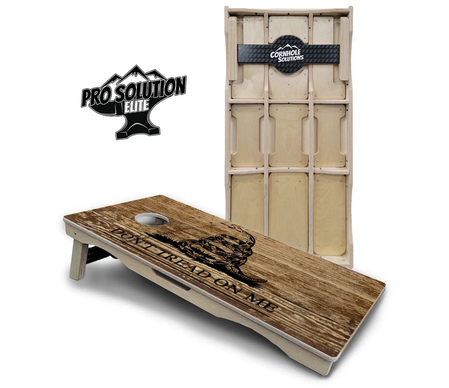 Wood DTOM & Wood Flag Cornhole Boards - Pro Solution Elite Series by Cornhole Solutions, custom cornhole board detail photo 2