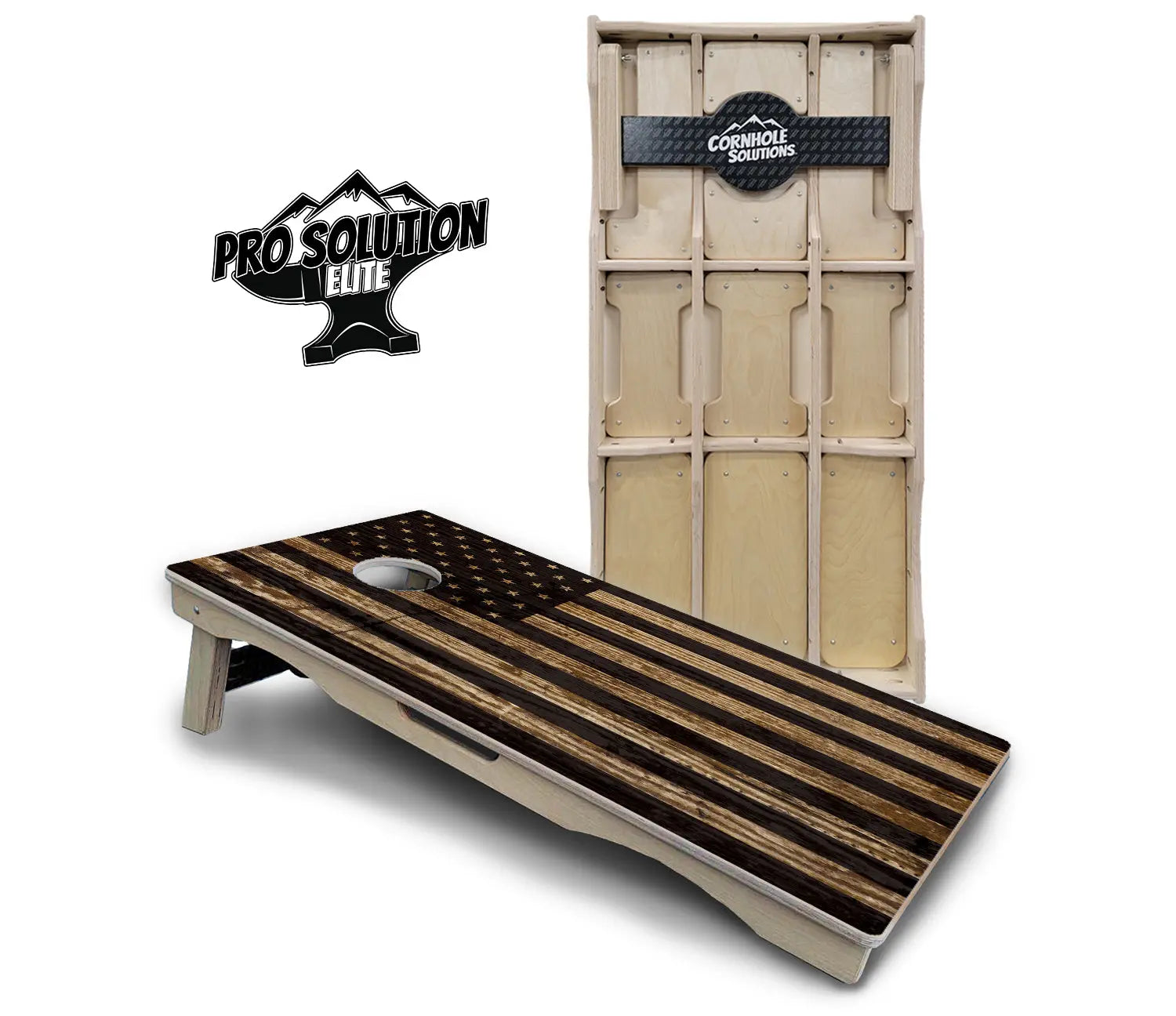 Wood DTOM & Wood Flag Cornhole Boards - Pro Solution Elite Series by Cornhole Solutions, custom cornhole board detail photo 7