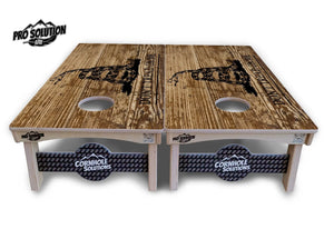 Wood Flag & DTOM Cornhole Boards - Pro Solution Lite Series by Cornhole Solutions, custom cornhole board detail photo 4