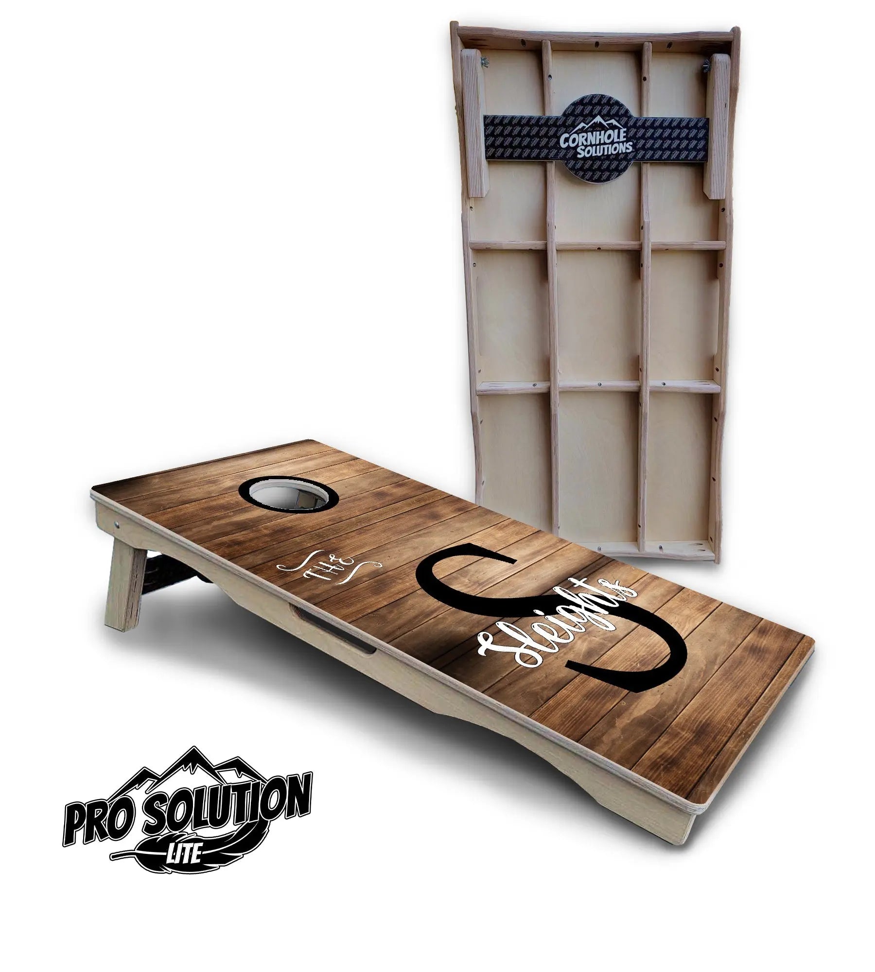 Wood Slat Letter Name Cornhole Boards - Pro Solution Lite Series Cornhole Solutions