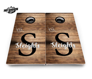 Wood Slat Letter Name Cornhole Boards - Pro Solution Lite Series by Cornhole Solutions, custom cornhole board detail photo 3