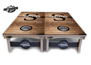 Wood Slat Letter Name Cornhole Boards - Pro Solution Lite Series by Cornhole Solutions, custom cornhole board detail photo 4