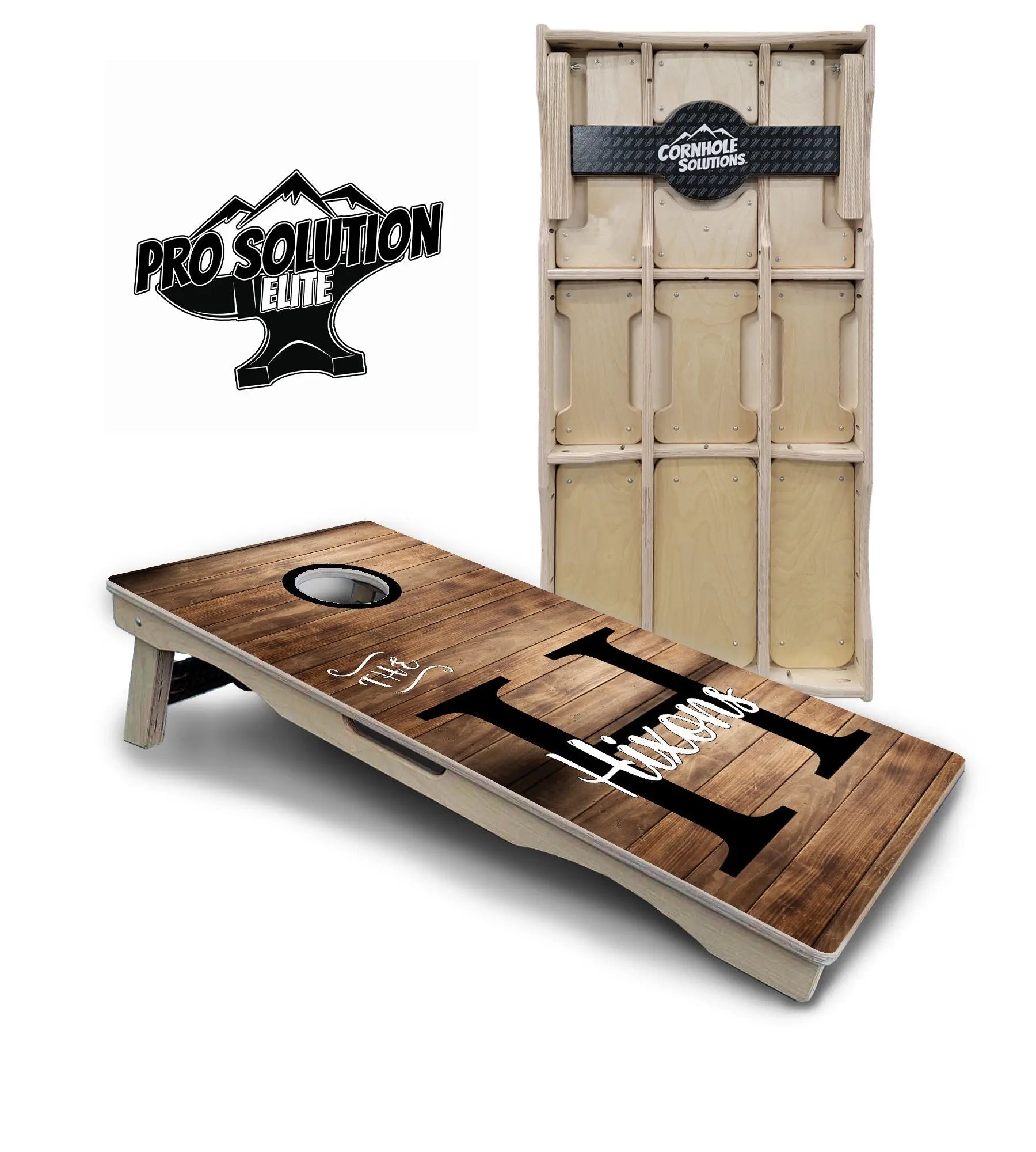 Wood Slat Name Cornhole Boards - Pro Solution Elite Series Cornhole Solutions