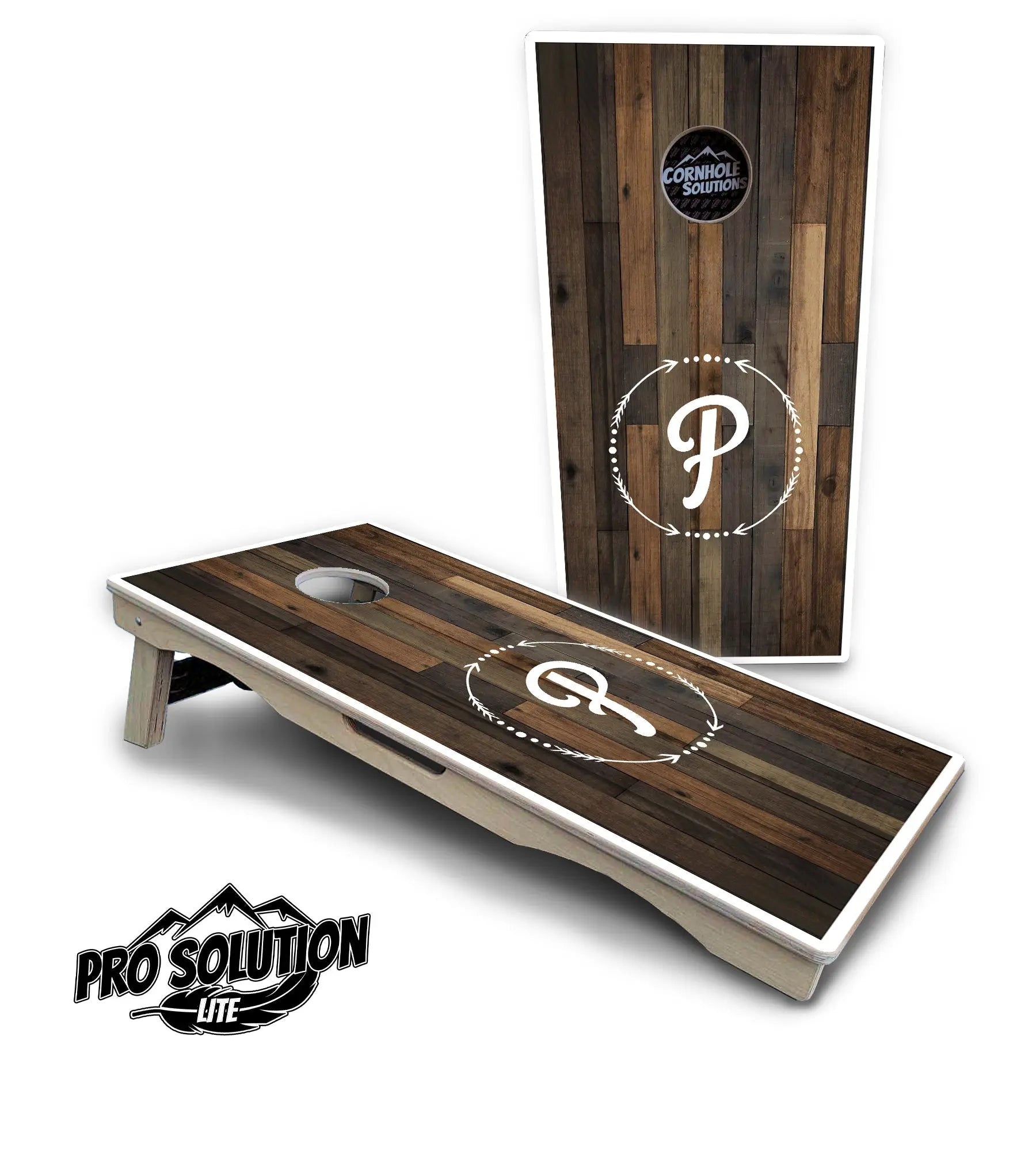 Wood Wreath Letter Cornhole Boards - Pro Solution Lite Series Cornhole Solutions