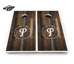Wood Wreath Letter Cornhole Boards - Pro Solution Lite Series by Cornhole Solutions, custom cornhole board detail photo 3