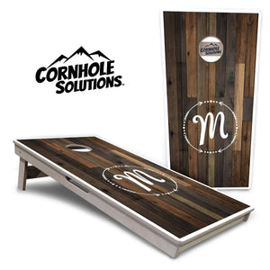 Wood Wreath Letter Cornhole Boards - Professional Tournament Series by Cornhole Solutions, custom cornhole board main product photo