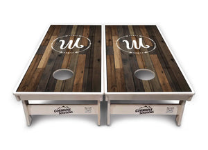 Wood Wreath Letter Cornhole Boards - Professional Tournament Series by Cornhole Solutions, custom cornhole board detail photo 3