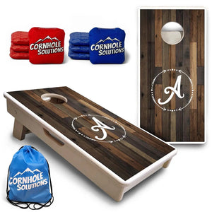 Wood Wreath Letter - Mini or Vacation Size Cornhole Boards by Cornhole Solutions, custom cornhole board main product photo
