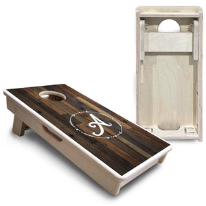 Wood Wreath Letter - Mini or Vacation Size Cornhole Boards by Cornhole Solutions, custom cornhole board detail photo 5