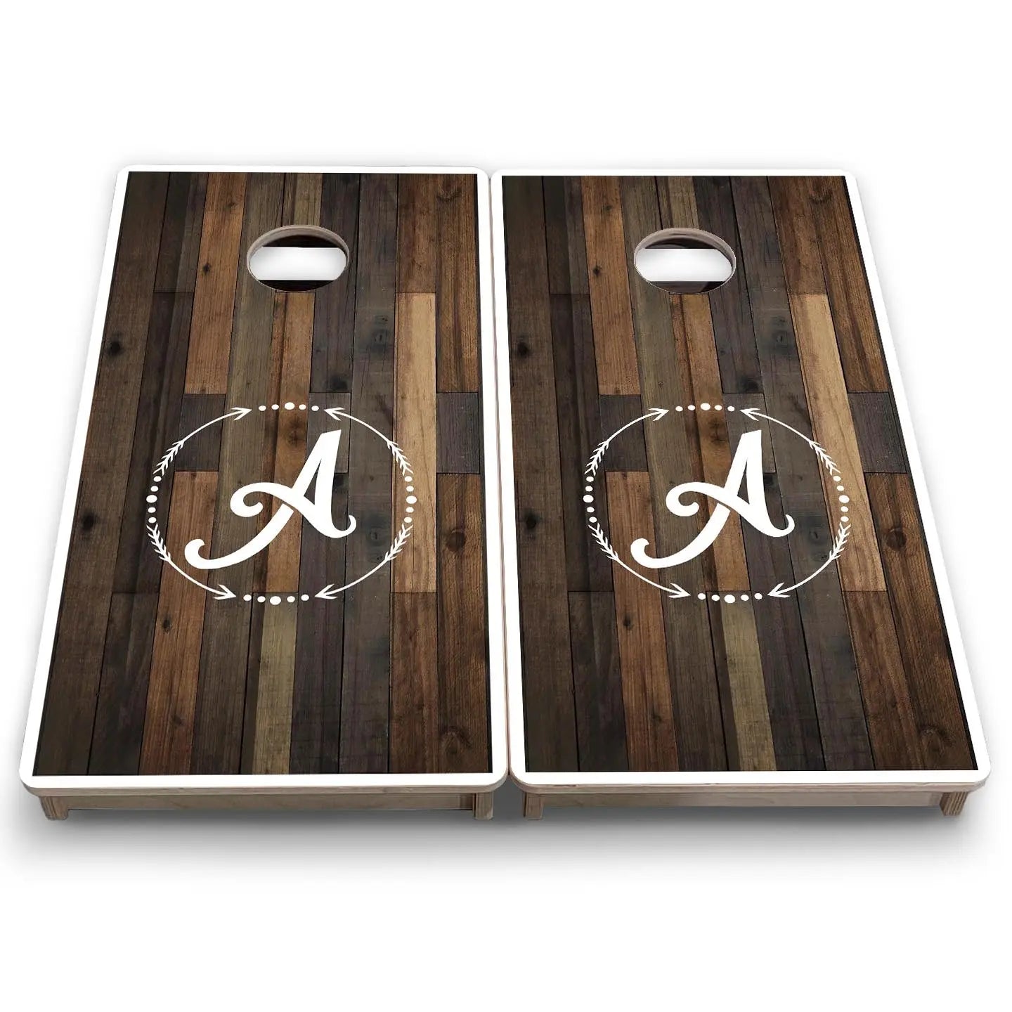Wood Wreath Letter - Mini or Vacation Size Cornhole Boards by Cornhole Solutions, custom cornhole board detail photo 7