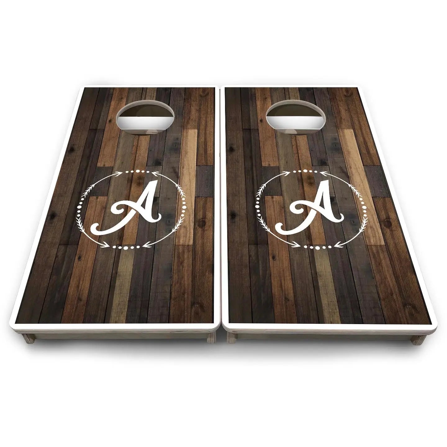 Wood Wreath Letter - Mini or Vacation Size Cornhole Boards by Cornhole Solutions, custom cornhole board detail photo 9
