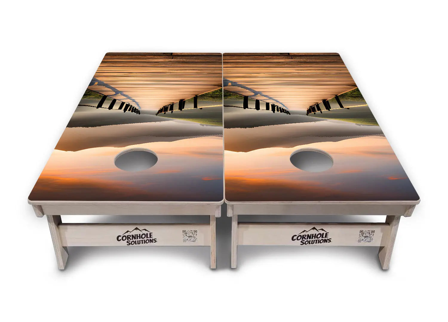 Wooden Bridge Cornhole Boards - Professional Tournament Series by Cornhole Solutions, custom cornhole board detail photo 2