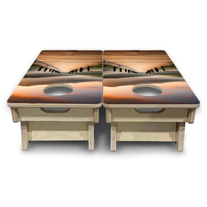 Wooden Bridge - Mini or Vacation Size Cornhole Boards by Cornhole Solutions, custom cornhole board detail photo 5
