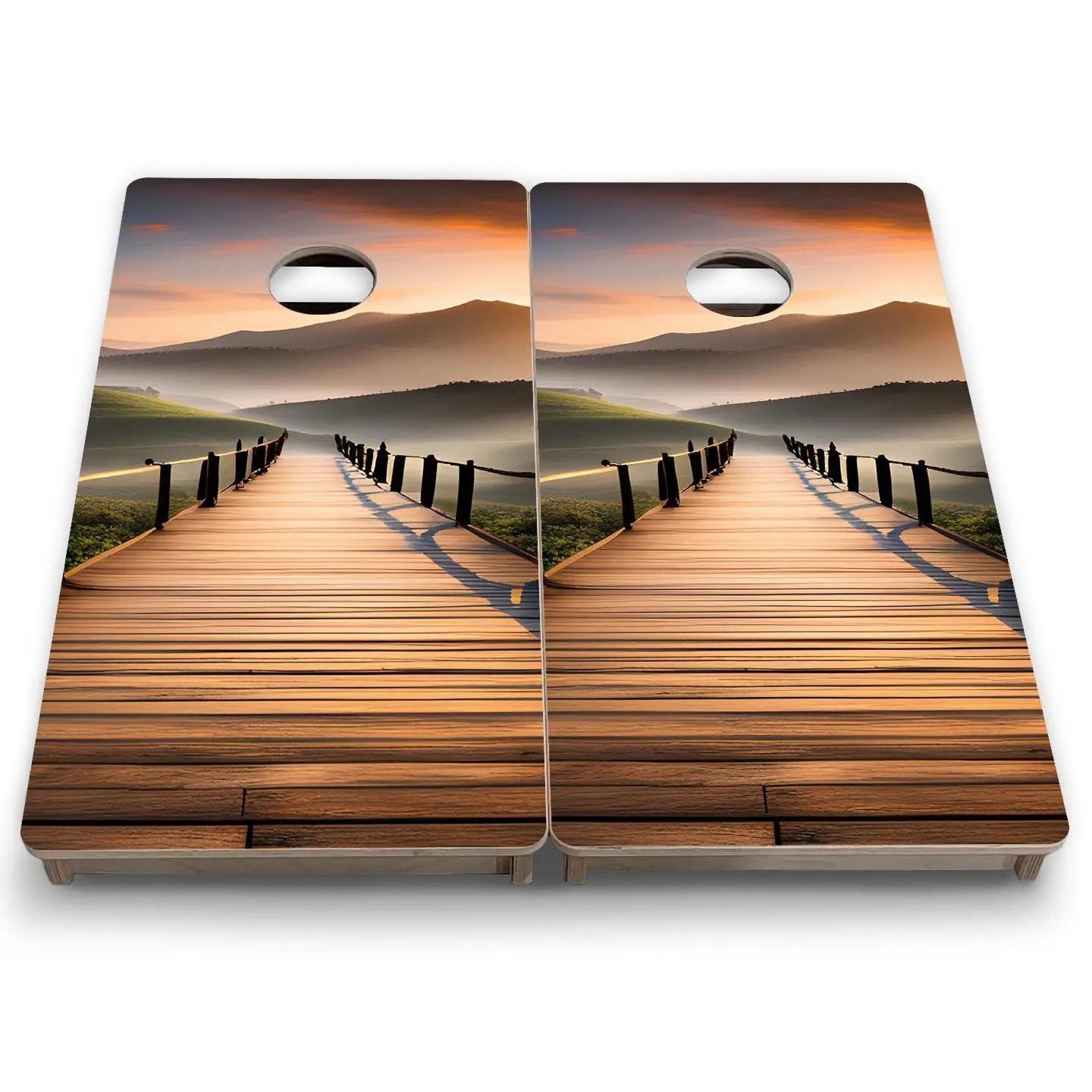 Wooden Bridge - Mini or Vacation Size Cornhole Boards by Cornhole Solutions, custom cornhole board detail photo 6