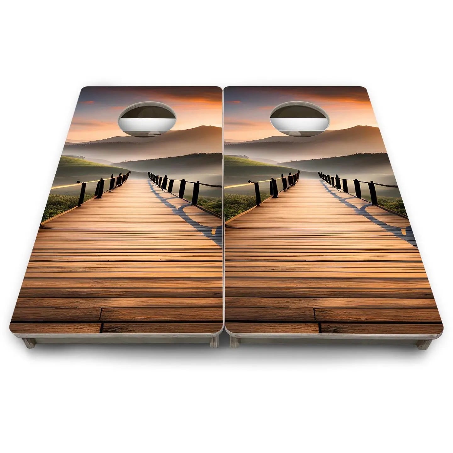 Wooden Bridge - Mini or Vacation Size Cornhole Boards by Cornhole Solutions, custom cornhole board detail photo 8