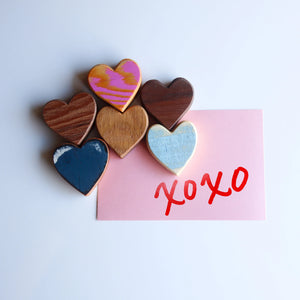 Wooden Heart Magnets by Dennehey Design Co., Southern home decor main product photo