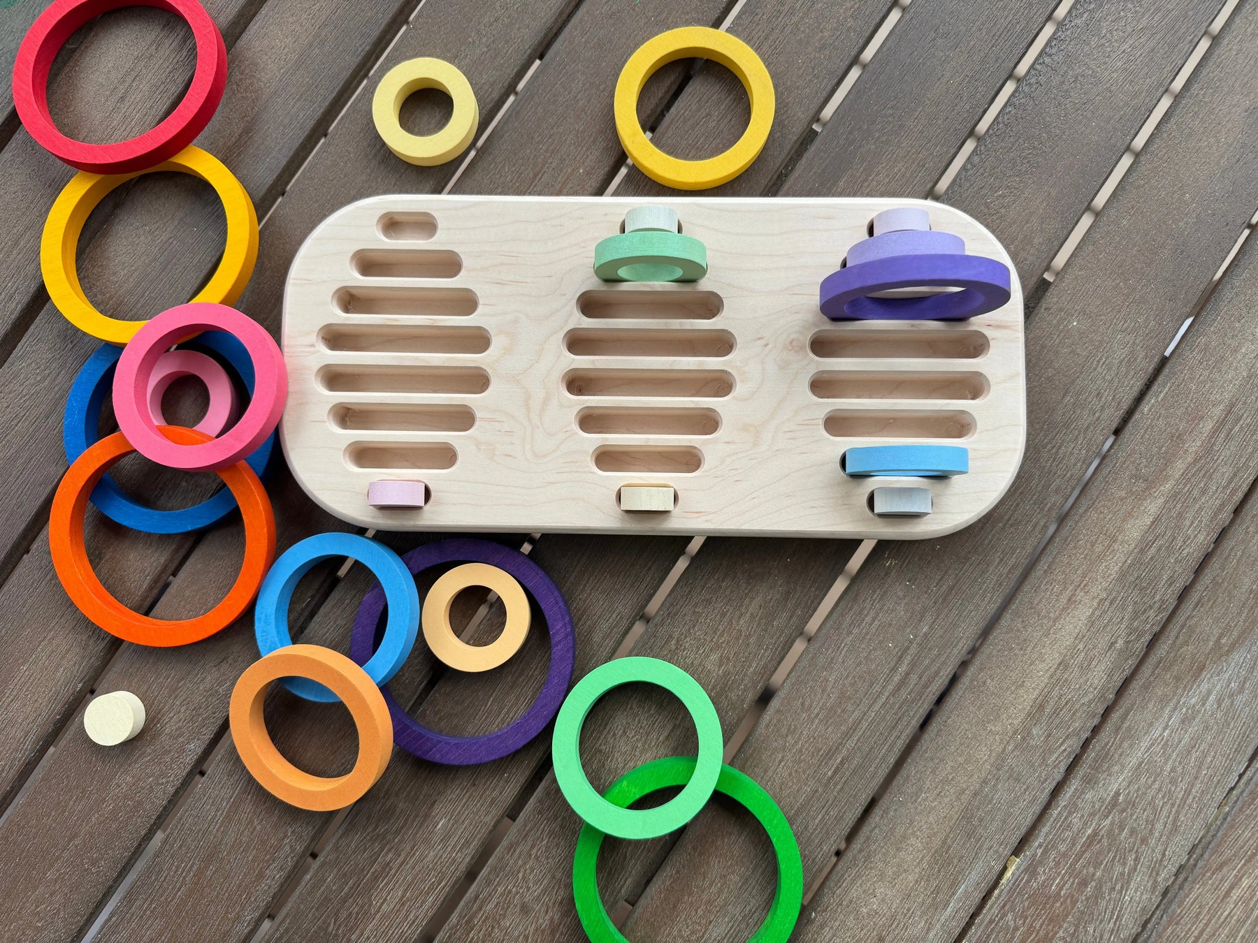 Wooden Tray for Nest Rings by Maple Play, handmade jewelry detail photo 3