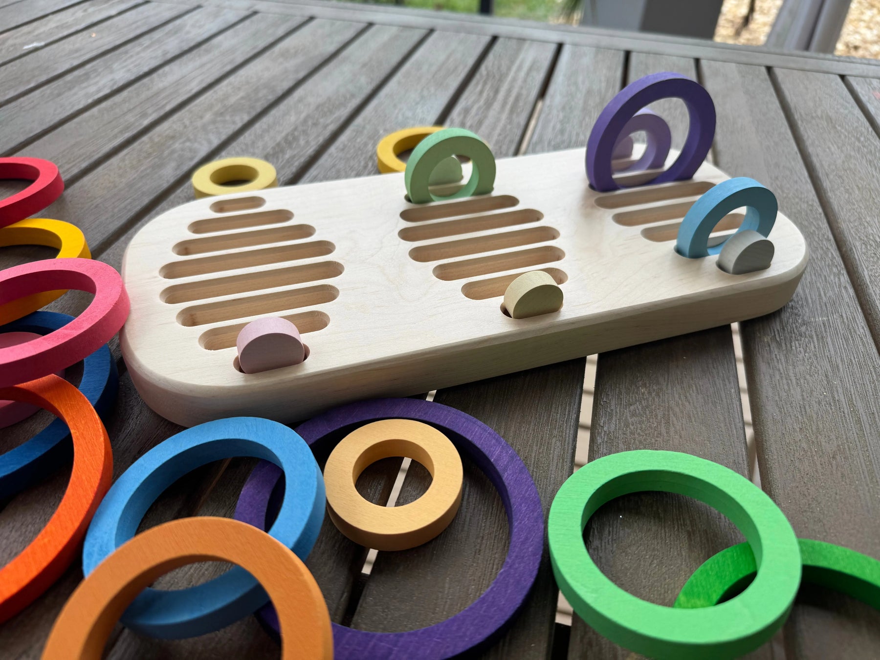 Wooden Tray for Nest Rings by Maple Play, handmade jewelry detail photo 4