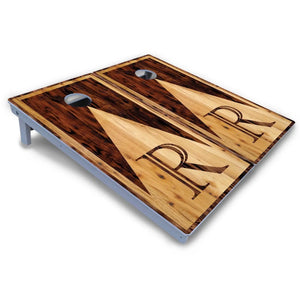 Wooden Triangle Letter Cornhole Boards - All Weather Series by Cornhole Solutions, custom cornhole board detail photo 4