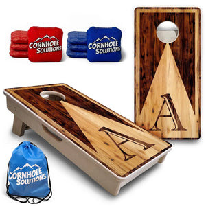 Wooden Triangle Letter - Mini or Vacation Size Cornhole Boards by Cornhole Solutions, custom cornhole board main product photo