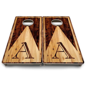 Wooden Triangle Letter - Mini or Vacation Size Cornhole Boards by Cornhole Solutions, custom cornhole board detail photo 2