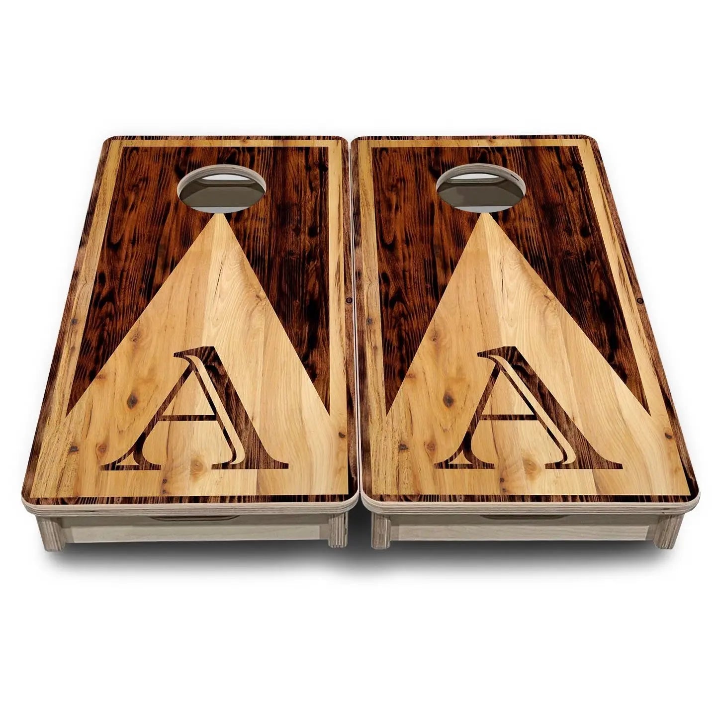 Wooden Triangle Letter - Mini or Vacation Size Cornhole Boards by Cornhole Solutions, custom cornhole board detail photo 5