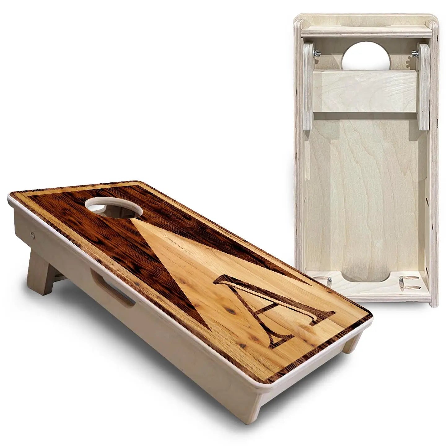 Wooden Triangle Letter - Mini or Vacation Size Cornhole Boards by Cornhole Solutions, custom cornhole board detail photo 6