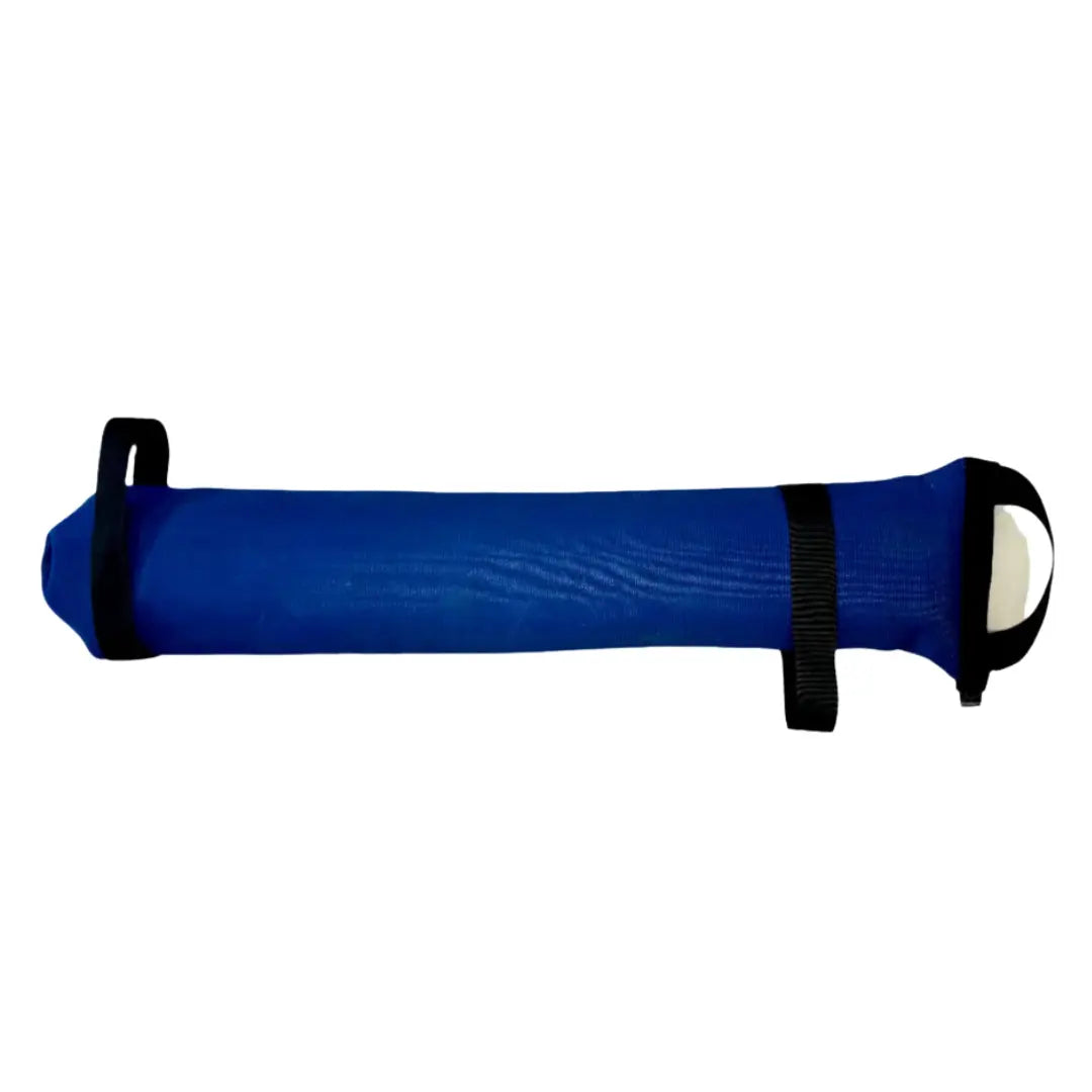 Blue workout battle bag with black straps and handles