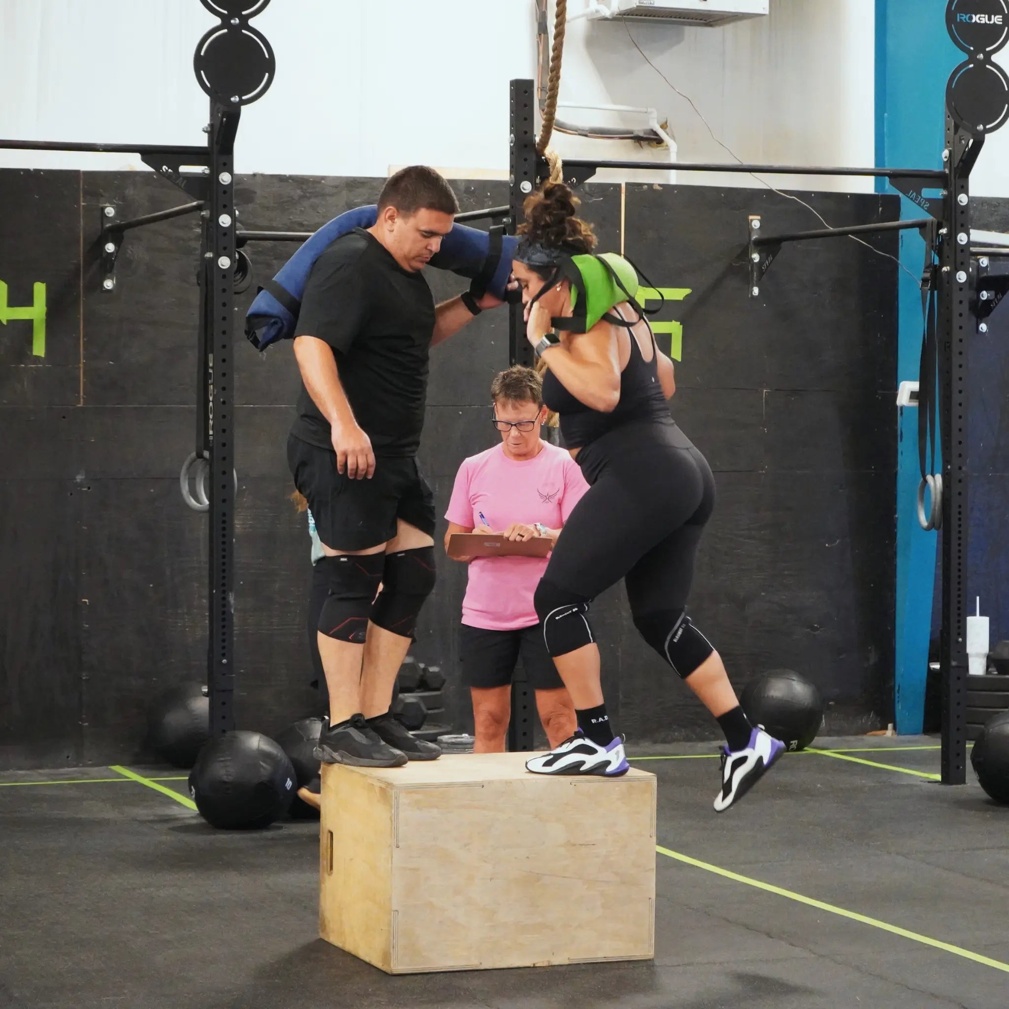 WORKOUT BATTLE BAG - BLAZE BUILDER 40lb recycled fire hose in gym setting