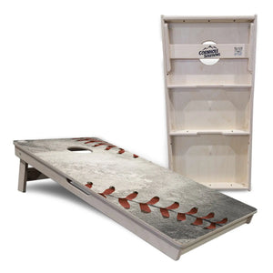 Worn Baseball Cornhole Boards - Professional Tournament Series by Cornhole Solutions, custom cornhole board detail photo 6