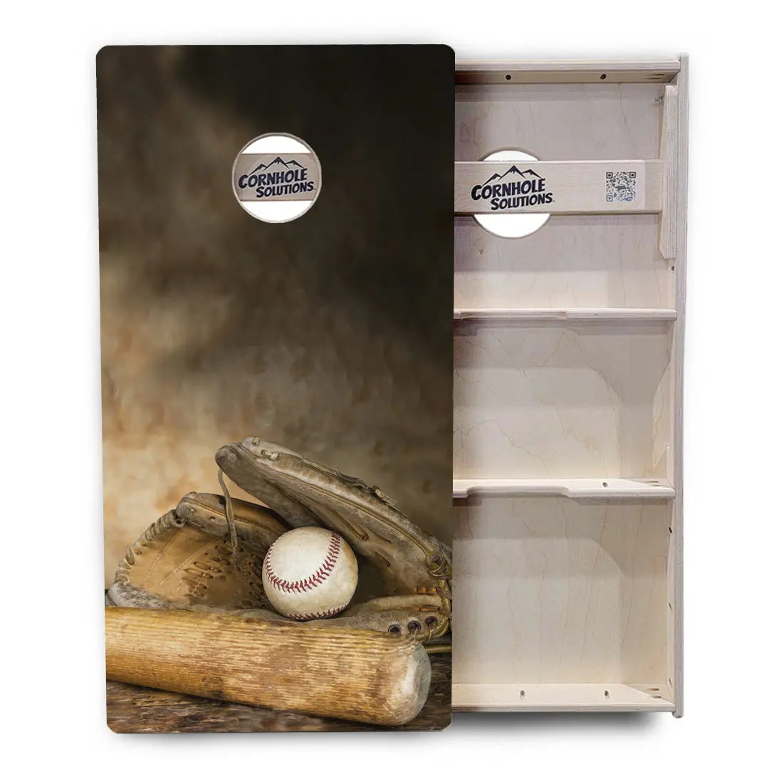 Worn Baseball Cornhole Boards - Professional Tournament Series by Cornhole Solutions, custom cornhole board detail photo 9