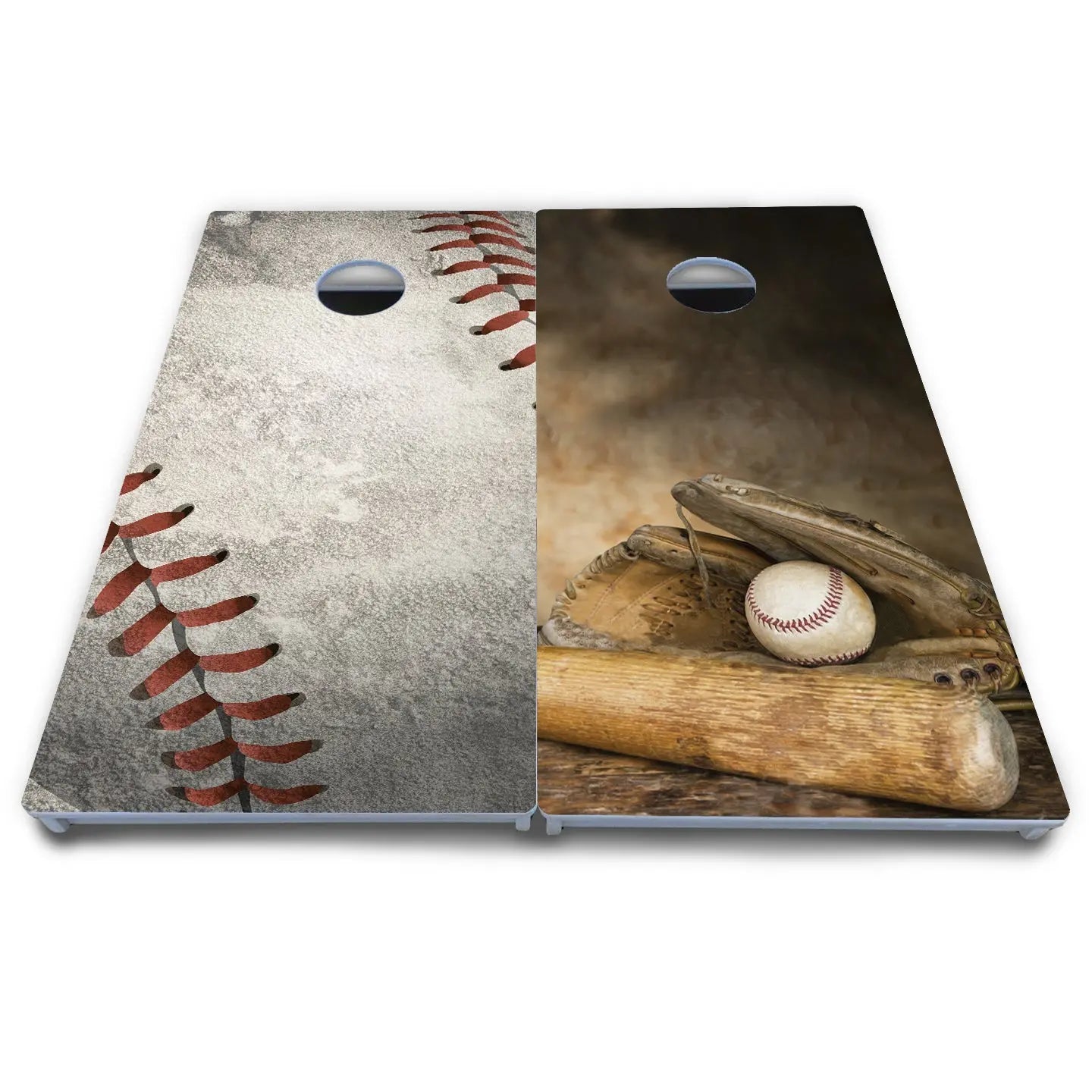 Worn Baseball & Glove Design Cornhole Boards - All Weather Series by Cornhole Solutions, Southern home decor detail photo 7