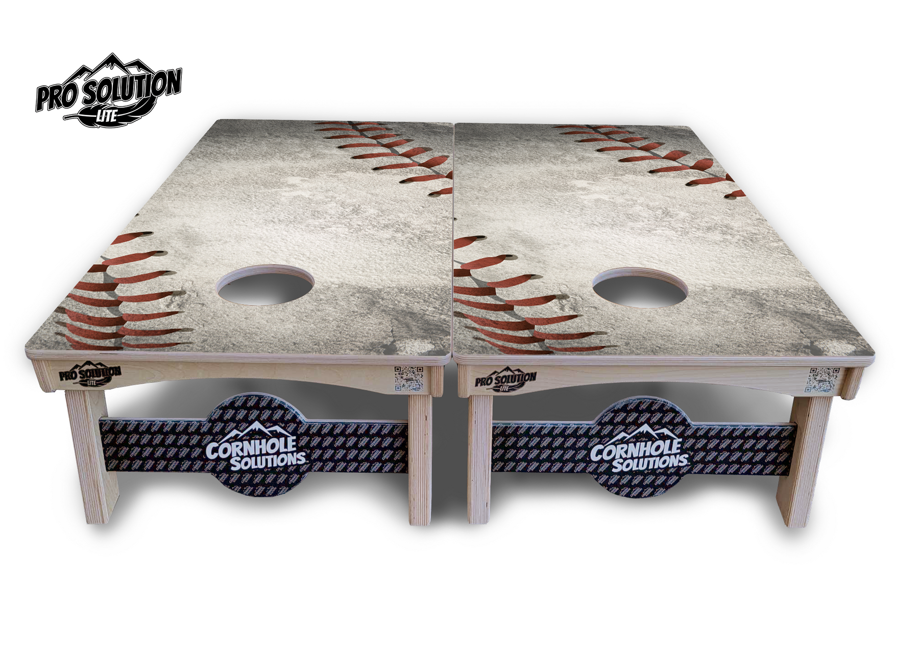 Worn Baseball Cornhole Boards - Pro Solution Lite Series by Cornhole Solutions, custom cornhole board detail photo 4
