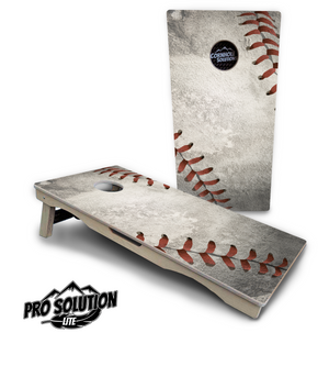 Worn Baseball Cornhole Boards - Pro Solution Lite Series by Cornhole Solutions, custom cornhole board main product photo