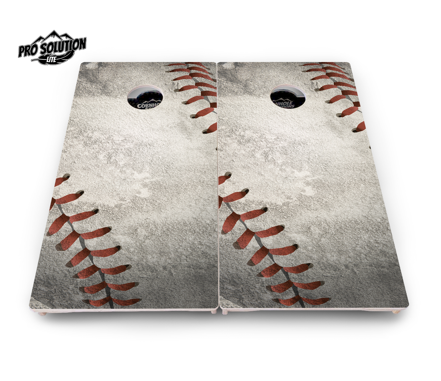 Worn Baseball Cornhole Boards - Pro Solution Lite Series by Cornhole Solutions, custom cornhole board detail photo 3