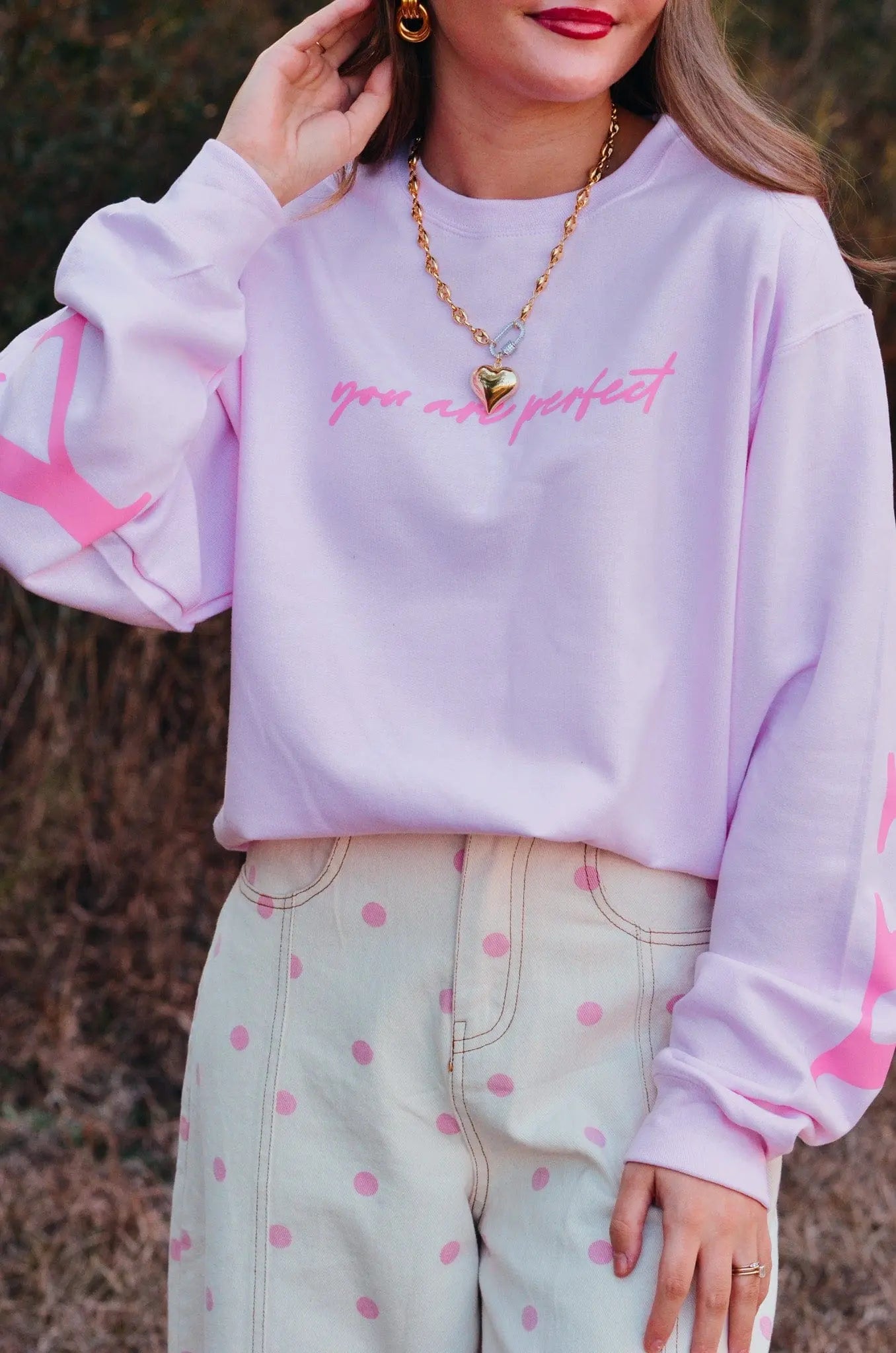 Worthy Light Pink Sweatshirt Southern Bliss Company
